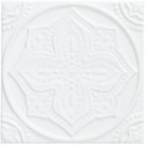 Плитка Adex Studio Relieve Mandala Planet Snow Cap 14.8x14.8 см, поверхность глянец