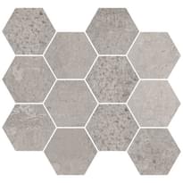 Плитка Aparici Metallic Grey Natural Mosaico Hexagonal 30x28 см, поверхность матовая