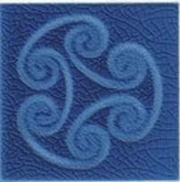 Плитка Cerasarda Pitrizza Logo Blu Maestrale 10x10 см, поверхность глянец