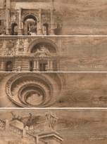 Плитка Grasaro Italian Wood Темно-Коричневый Декор 10 мм 20x60 см, поверхность матовая, рельефная