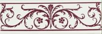 Плитка Original Style Artworks Brilliant White Acanthus Burgundy 5x15.2 см, поверхность глянец
