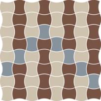 Плитка Paradyz Modernizm Bianco Mozaika Prasowana K 3.6X4.4 Mix B 30.86x30.86 см, поверхность матовая, рельефная