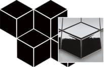Плитка Paradyz Universal Mosaics Prasowana Nero Romb Hexagon Mozaika 20.4x23.8 см, поверхность глянец