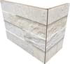 Плитка Rondine Cubics White Angolo Esterno Monolitico 10x20 см, поверхность матовая, рельефная