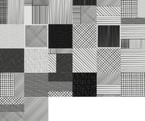 Плитка Savoia Colors Textile Bianco Nero Lucido 21.6x21.6 см, поверхность глянец, рельефная