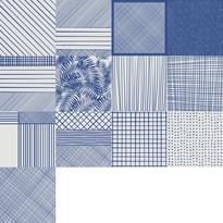 Плитка Savoia Colors Textile Blu 21.6x21.6 см, поверхность матовая, рельефная