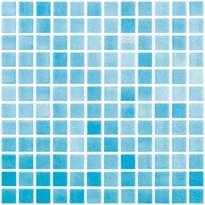 Плитка Vidrepur Antideslizante Niebla Azul Turquesa 31.7x31.7 см, поверхность глянец, рельефная