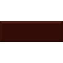 Плитка Absolut Keramika Monocolor Biselado Brillo Marron 10x30 см, поверхность глянец