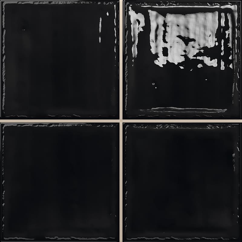Плитка Absolut Keramika Noa Black 20x20 см, поверхность глянец