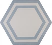 Плитка Adex Pavimento Hexagono Deco Azure 20x23 см, поверхность матовая