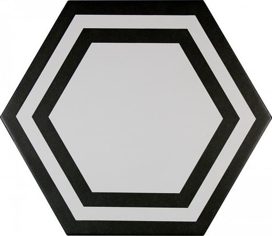 Adex Pavimento Hexagono Deco Black 20x23