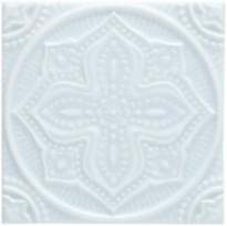 Плитка Adex Studio Relieve Mandala Planet Ice Blue 14.8x14.8 см, поверхность глянец