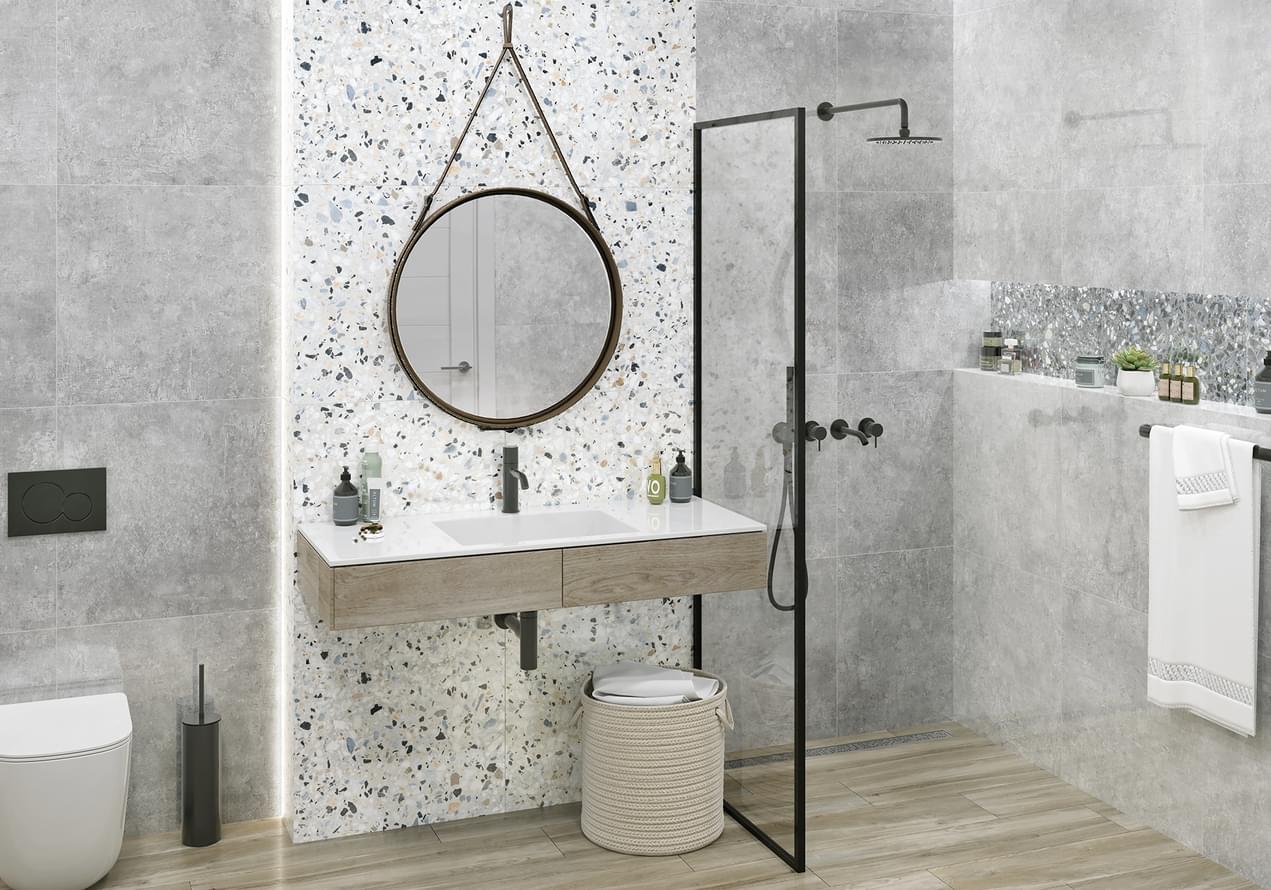 керамогранит фабрики Alma Ceramica коллекция Terrazzo