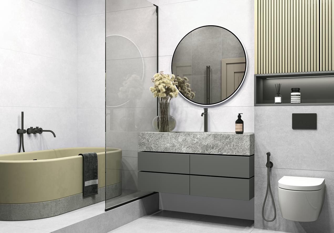 керамогранит фабрики Alma Ceramica коллекция Бетон