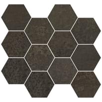 Плитка Aparici Metallic Brown Natural Mosaico Hexagonal 30x28 см, поверхность матовая, рельефная