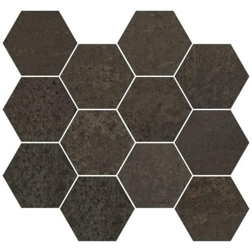 Aparici Metallic Brown Natural Mosaico Hexagonal 30x28
