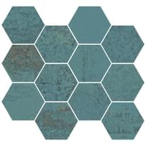 Плитка Aparici Metallic Green Natural Mosaico Hexagonal 30x28 см, поверхность матовая, рельефная