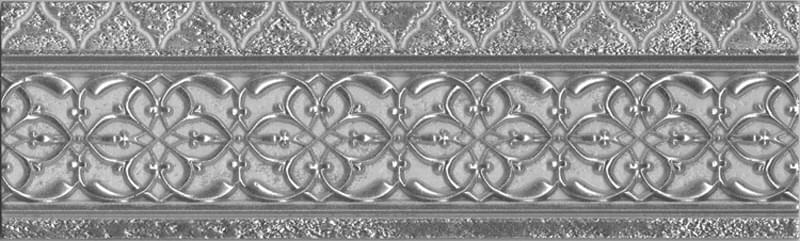 Плитка Aparici Ona Wall Cenefa Alhambra Silver 9x29.75 см, поверхность глянец