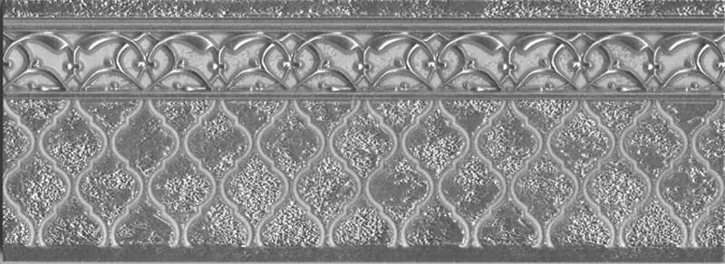 Плитка Aparici Ona Wall Zocalo Alhambra Silver 11x29.75 см, поверхность глянец