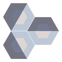 Плитка Apavisa Cube Blue Natural Hexagon 29x25 см, поверхность матовая, рельефная