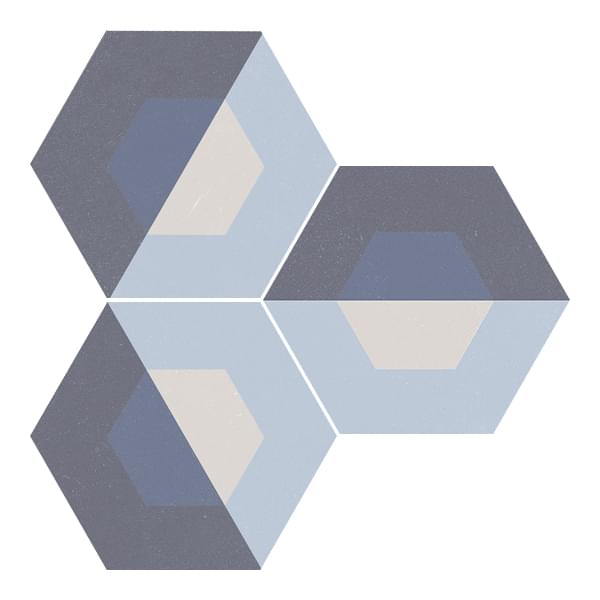 Apavisa Cube Blue Natural Hexagon 29x25