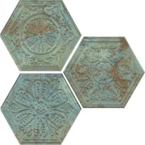 Плитка Apavisa Zinc Green Mix Decor Hexagon 25x29 см, поверхность матовая, рельефная