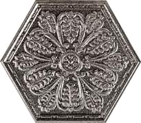 Плитка Apavisa Zinc Silver Single Hexagon 25x29 см, поверхность полуматовая, рельефная