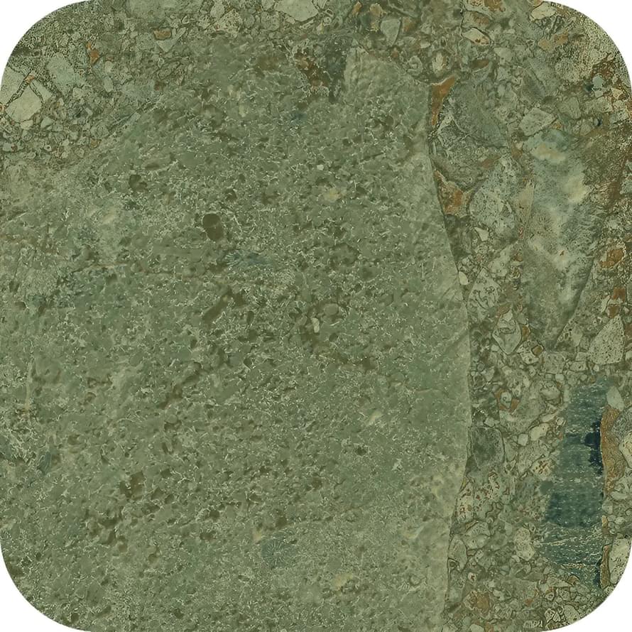 Плитка Arcana Black And Cream Chec Round Green Giada 28.6x28.6 см, поверхность матовая