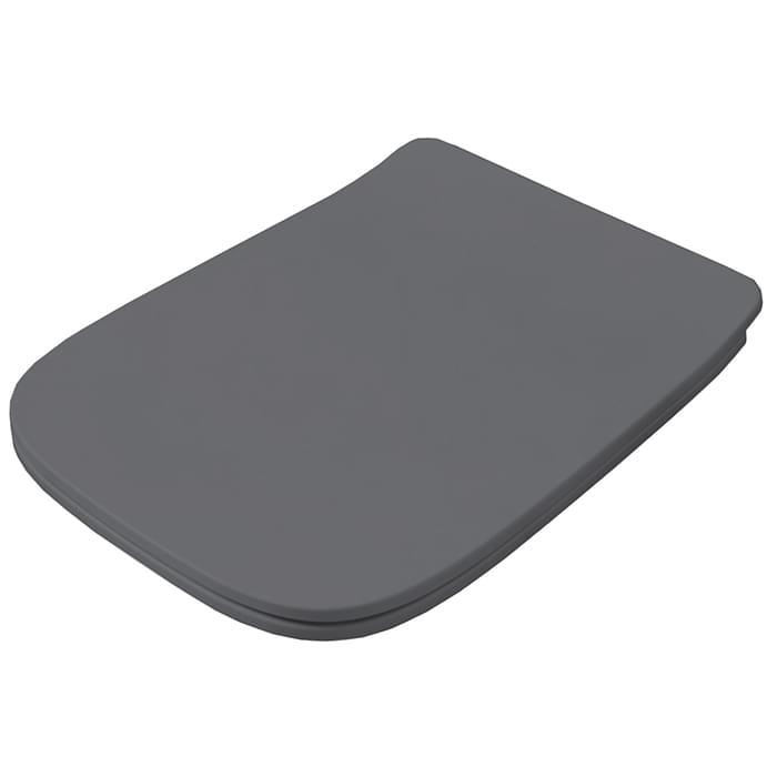 Плитка Artceram A16 A16 Крышка с сиденьем Slim для унитаза механизм soft-close серый матовый шарниры хром поверхность матовая