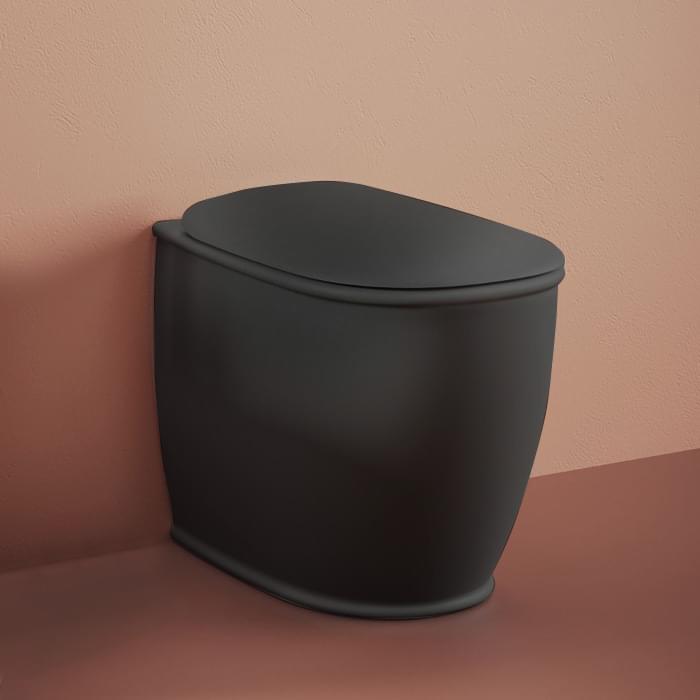 Плитка Artceram Atelier Atelier Унитаз напольный безободковый слив универсальный с крепежом черный матовый  поверхность матовая