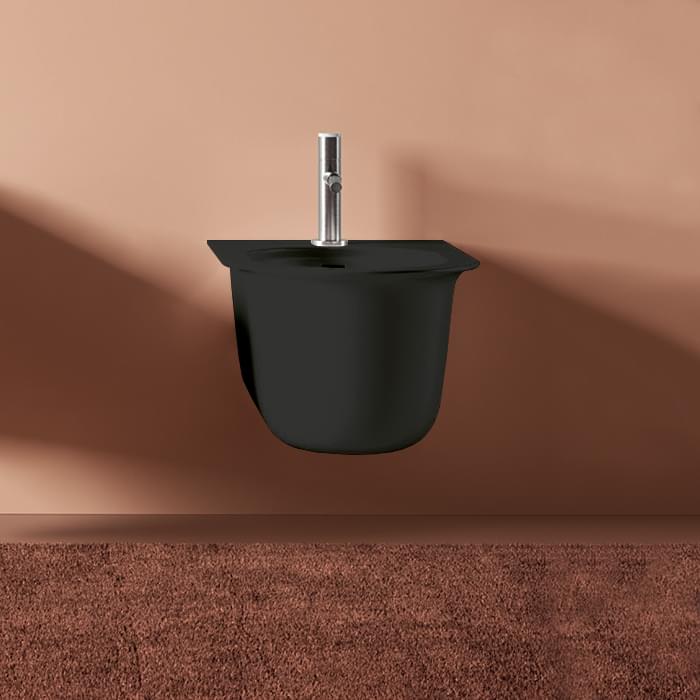 Плитка Artceram Chic Chic Биде подвесное с 1 отверстием черный матовый  поверхность матовая