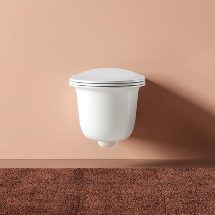 Плитка Artceram Chic Chic Унитаз подвесной безободковый с крепеж белый матовый  поверхность матовая