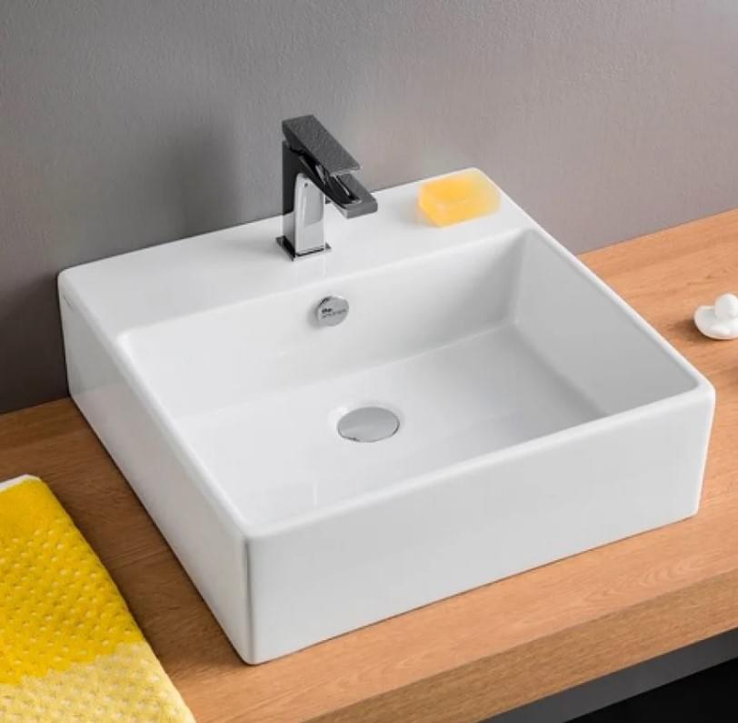 Плитка Artceram Quadro Раковина Quadro с 1 отверстием белый  поверхность глянец