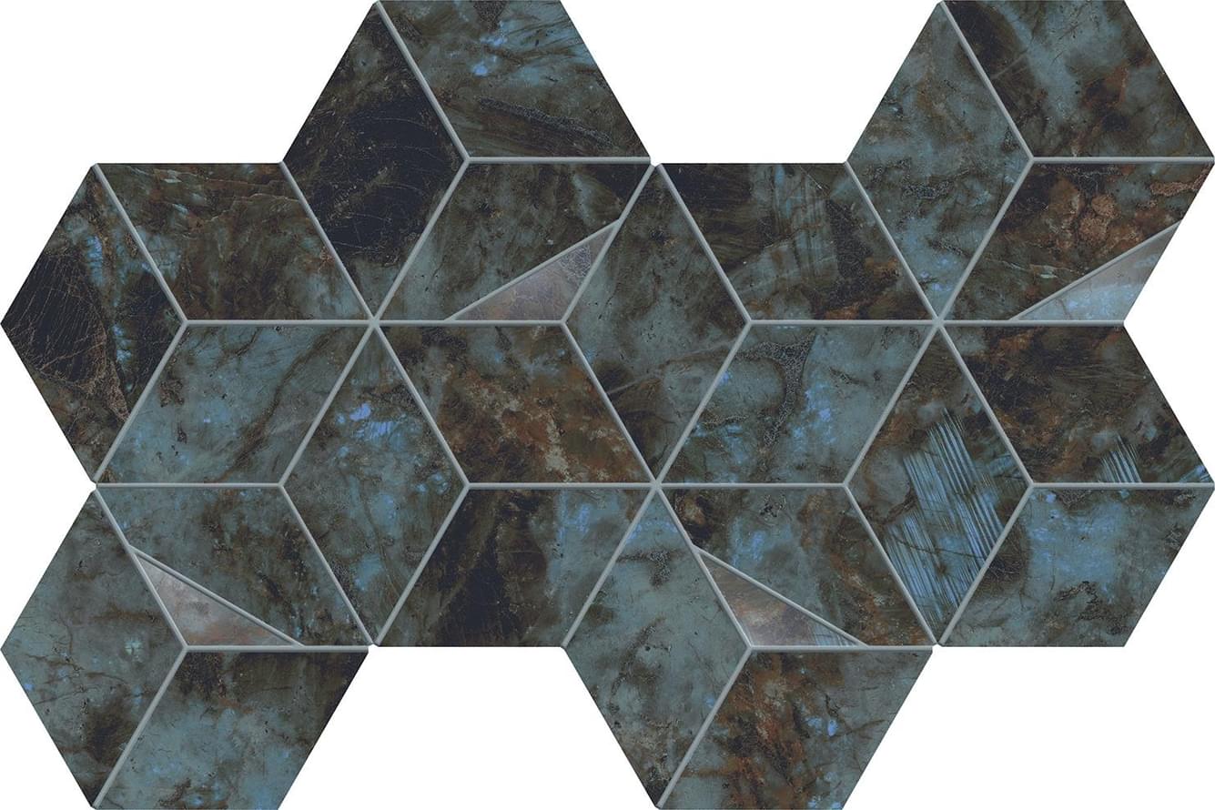 Плитка Atlas Concorde Marvel Diva Baobab Mosaico Hex Lapp 23.3x40.3 см, поверхность полированная