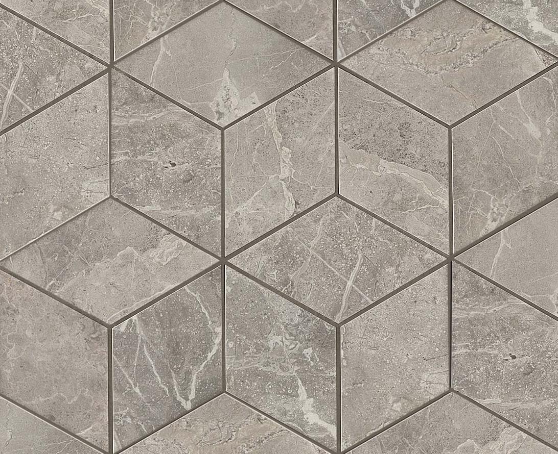 Плитка Atlas Concorde Marvel Pro Grey Fleury Mos Esagono Lapp 30x35 см, поверхность полуполированная