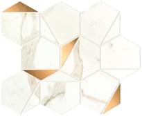 Плитка Atlas Concorde Marvel Shine Calacatta Prestigio Gold Hex Shiny Распродажа 25.1x29 см, поверхность глянец