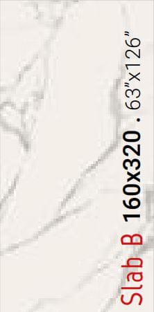 Ava Marmi Statuario Slab B Naturale Rettificato 160x320