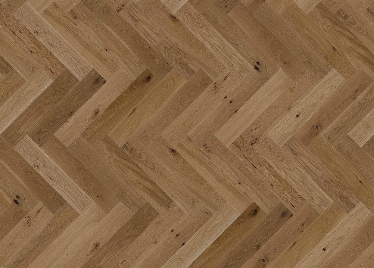Паркетная доска Barlinek Herringbone Дуб Toffee 13x72.5 см, поверхность масло