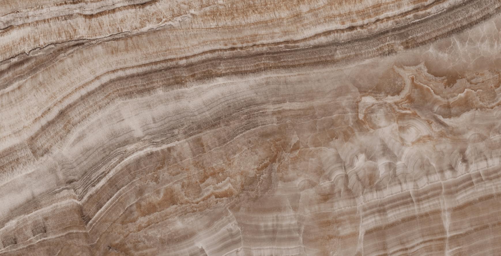 Плитка Basconi Home Porcelain Onyx Brown Semi Polished 60x120 см, поверхность полуполированная