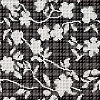 Плитка Bisazza Decori 10 Flower Corner Black 96.8x96.8 см, поверхность глянец