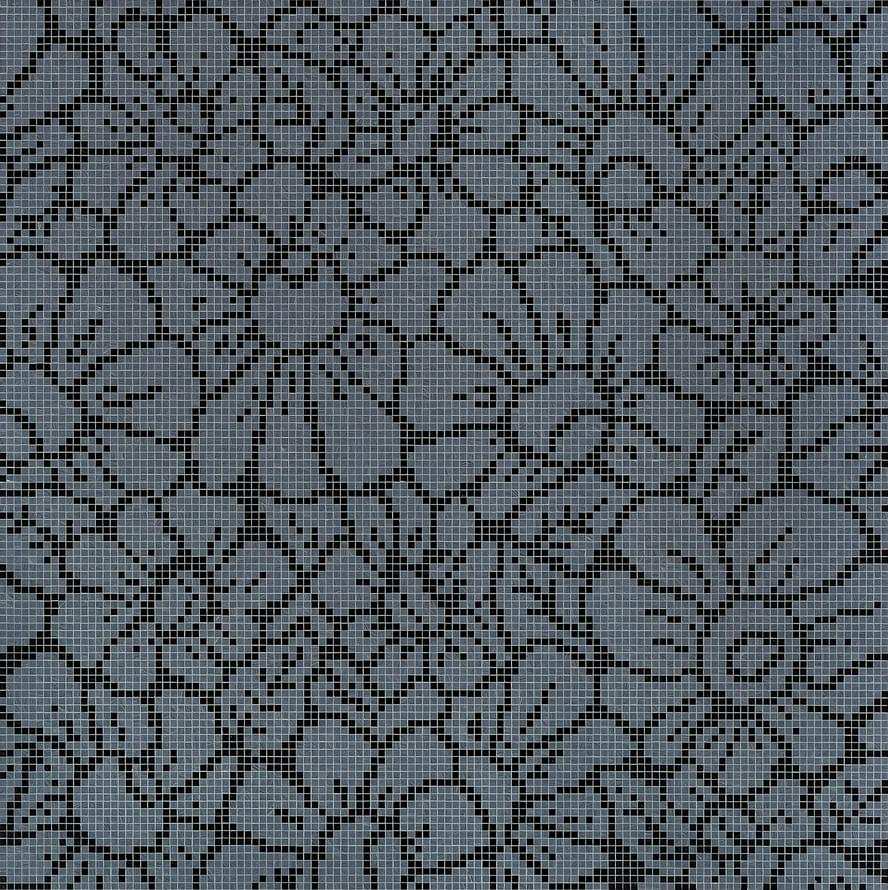 Bisazza Decori 10 Graphic Flowers Black 129.1x129.1