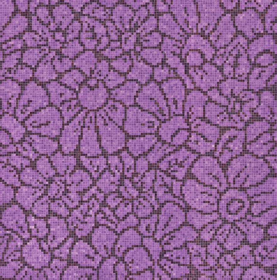 Bisazza Decori 10 Graphic Flowers Purple 129.1x129.1