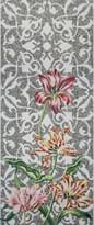 Плитка Bisazza Decori In Tecnica Artistica Tulips Grey Single 10x10 120.5x290.5 см, поверхность глянец