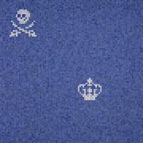 Плитка Bisazza The Crystal Collection Skulls And Crowns Blue 0.97x0.97 см, поверхность глянец