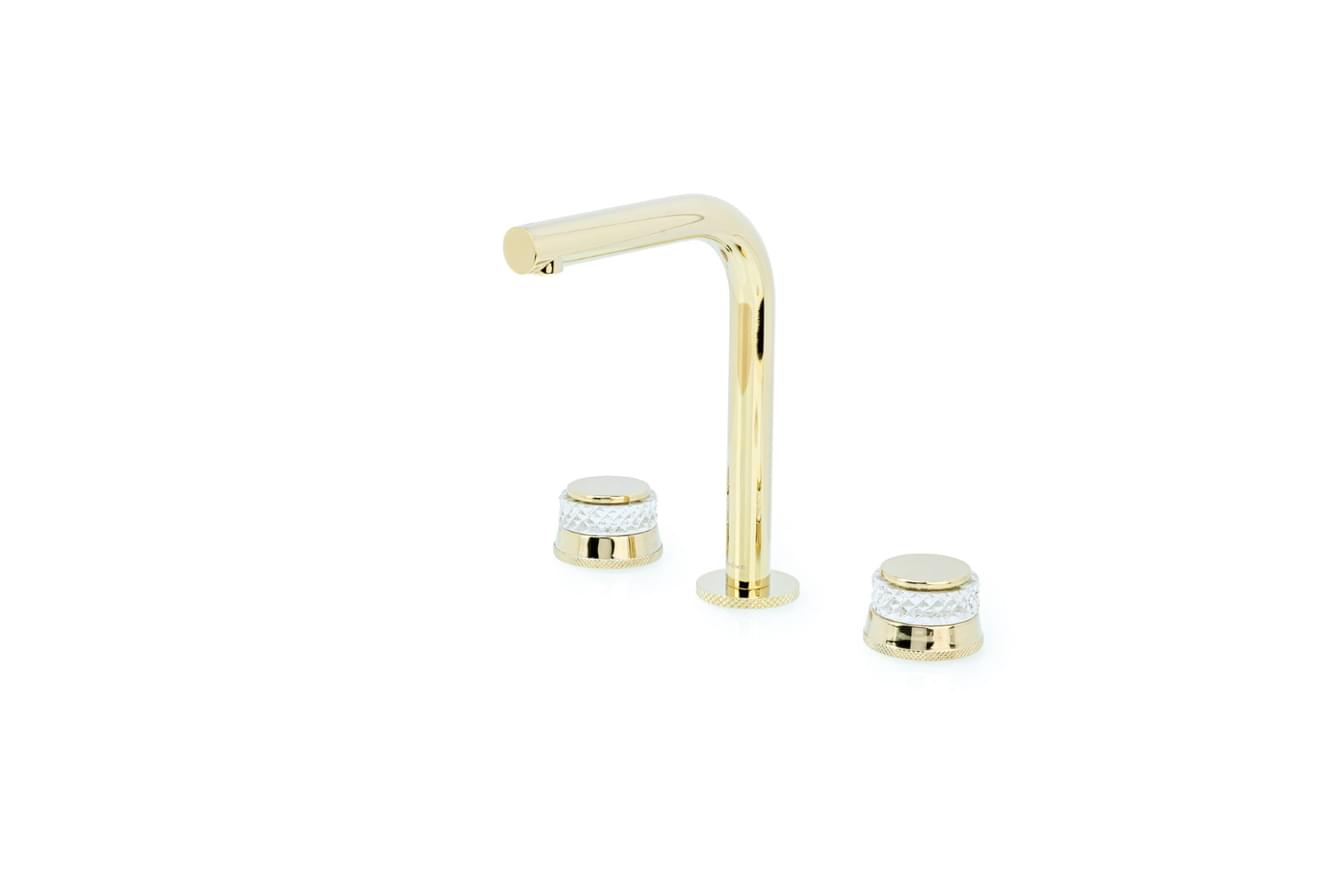 Плитка Boheme Aura Смеситель AURA для раковины на 3 отверстия золото  поверхность глянец