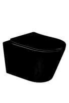 Плитка Boheme Avva Унитаз AVVA подвесной c сиденьем черный матовый поверхность матовая
