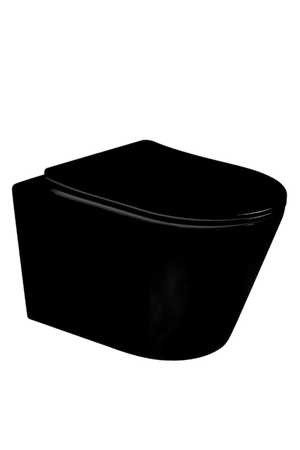 Плитка Boheme Avva Унитаз AVVA подвесной c сиденьем черный матовый  поверхность матовая