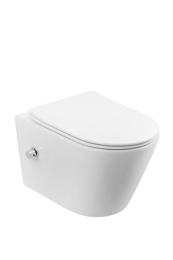 Плитка Boheme Avva Унитаз AVVA с функцией биде подвесной c сиденьем белый матовый  поверхность матовая