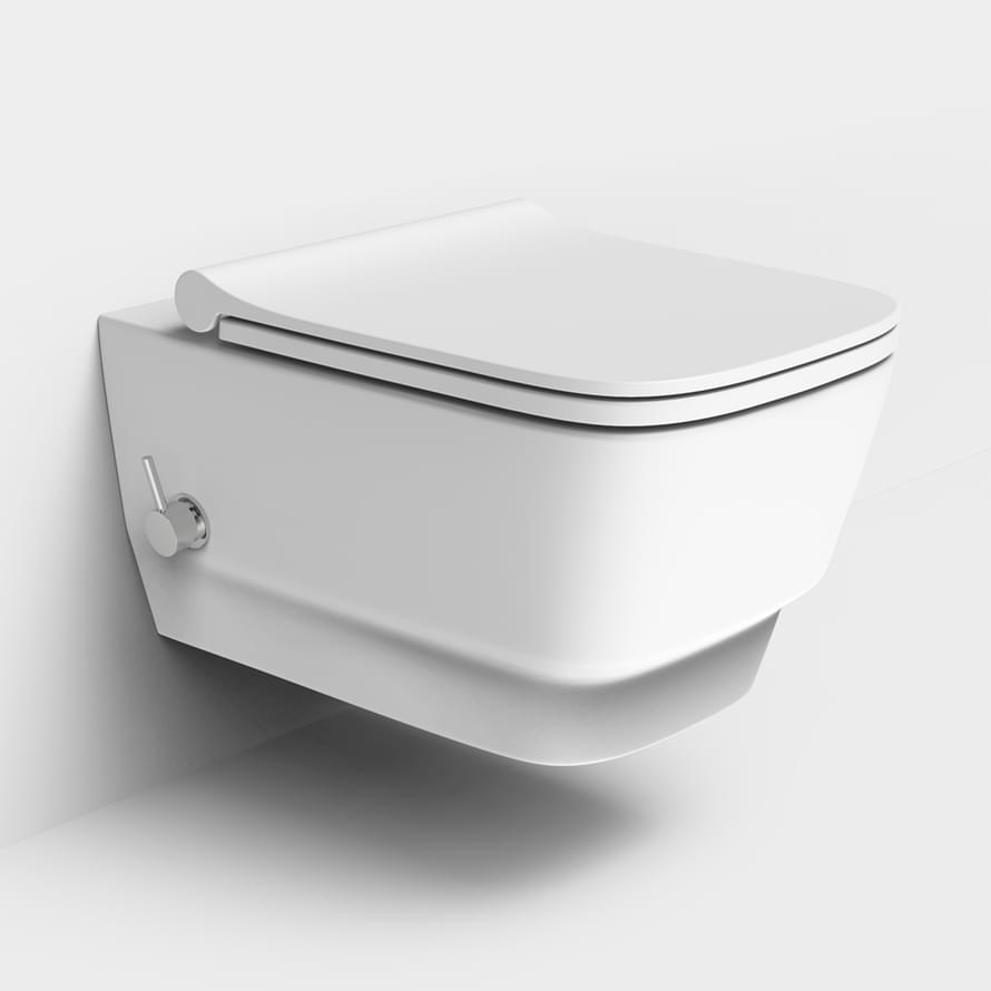 Плитка Boheme Bello Унитаз BELLO с функцией биде подвесной без сиденья белый матовый  поверхность матовая