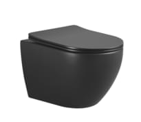 Плитка Boheme Bianca Унитаз BIANCA подвесной c сиденьем черный матовый поверхность матовая